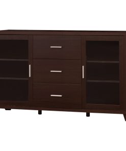 3 Drawers and 2 Doors TV Console, Cappuccino