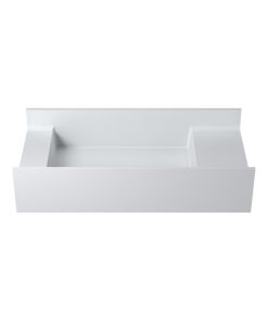 31" Polystone Rectangular Wall Mounted Sink Onl, Matte White, No Faucet