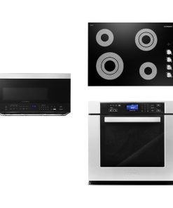 3-Piece 30" Electric Cooktop 30" Over The Range Microwave 30" Electric Wall Oven