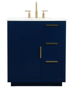 30" Single Bathroom Vanity, Blue