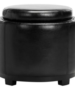 Tad Storage Tray Ottoman Black