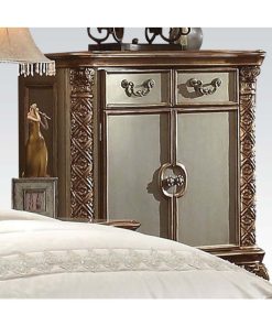 2-drawer Chest with 2 Doors, Gold Patina