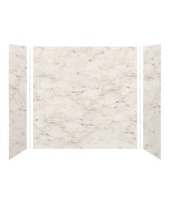 Transolid SaraMar 60"x36"x60" 3-Piece Shower Wall Kit, Biscotti Marble Velvet