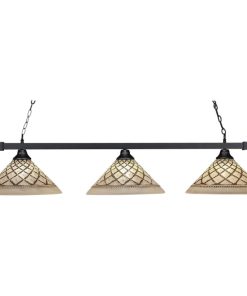 Toltec Lighting 803-MB-718 Square - Three Light Billiard with Glass Options