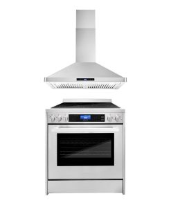 2-Piece Kitchen, 30" Electric Range and 30" Wall Mount Range Hood