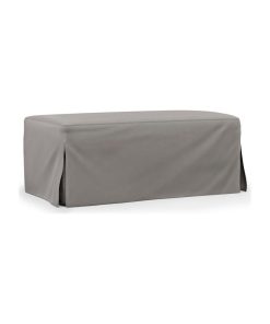 Sunset Trading Newport 44" Fabric Slipcovered Ottoman in Gray