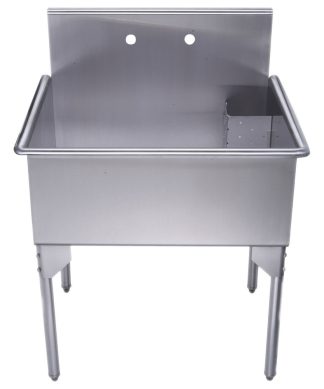Whitehaus WHLS3024-NP 30" Brushed Stainless Steel Freestanding Utility Sink