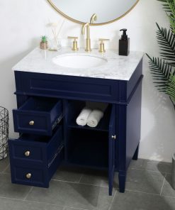 32 Inch Single Bathroom Vanity In Blue