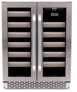 40 Bottle Seamless Stainless Steel Door Dual Zone Built-In Wine Refrigerator