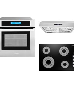 3-Piece 30" Electric Cooktop 30" Under Cabinet Range Hood 24" Electric Wall Oven
