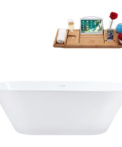 70" Streamline N3660BGM Freestanding Tub and Tray With Internal Drain