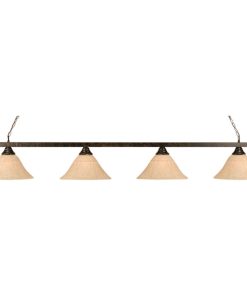 Toltec Lighting Square 4-Light Billiard Light, Italian Marble Glass