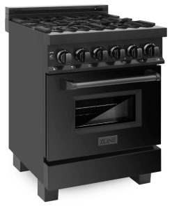 24" Dual Fuel Range Black Stainless Steel