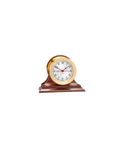 4.5" Chelsea Shipstrike Quartz Clock in Brass on Traditional Base