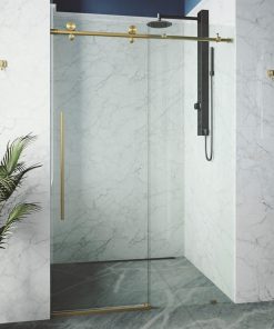 VIGO Elan E-class 60" x 76" Frameless Sliding Shower Door, Matte Gold