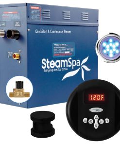 4.5 Kw Steam Bath Generator Package With Built-In Auto Drain, Matte Black