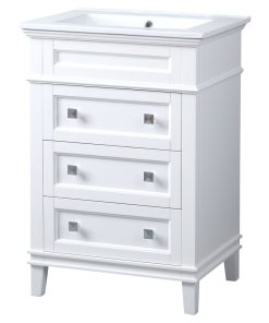 24" Felix Modern Sink Bathroom Vanity, White