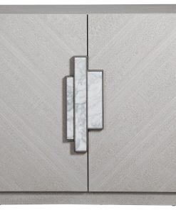 Viela Contemporary Gray Figured Koto Veneer Accent Cabinet