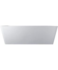 Vanity Art Solid Surface Resin Stone Freestanding Bathtub, Matte White, 67 in. X