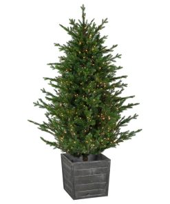 6' Pre-Lit Deluxe Russian Pine Artificial Christmas Tree, Warm White LED Lights