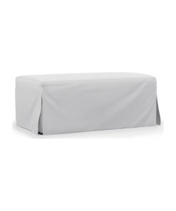 Sunset Trading Newport 44" Fabric Slipcovered Ottoman in White