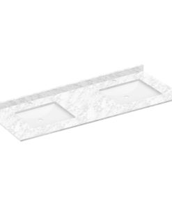 61 W x 22 L Cara White Vanity Top by LessCare