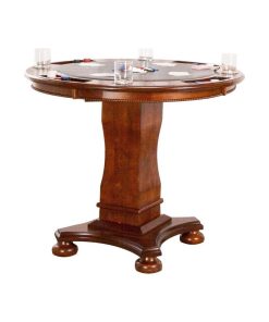 Sunset Trading Bellagio 42" Round Wood Dining/Chess/Poker Table in Brown Cherry