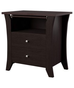 Transitional Style Contemporary Nightstand, Espresso