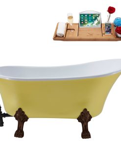 55" Streamline N354ORB-BL Clawfoot Tub and Tray With External Drain