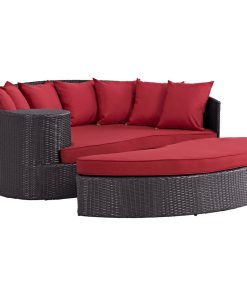 Taiji Outdoor Patio Wicker Daybed EEI-645-EXP-RED