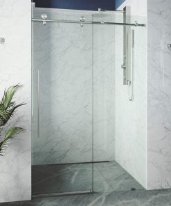 VIGO Elan E-class 60" x 76" Frameless Sliding Shower Door, Stainless Steel