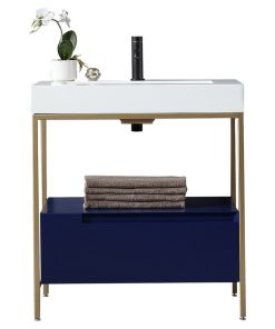 Texel Freestanding Vanity, Navy Blue, 30"