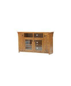 Tall Mission 66" Wide TV Console, Aqua Oak