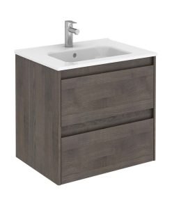 Wall Mounted Bathroom Vanity, 23.8"x18.1", Ambra 60, Samara Ash