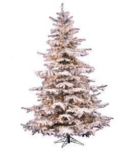 Vickerman Flocked Sierra Fir Tree, 7.5', Clear Lights