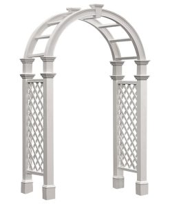 60"W x 28"D x 102 1/4"H Nantucket Legacy Arbor with Trim, White