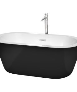 Wyndham Collection WCOBT100360ATP11 Mermaid 60" - Black / Polished Chrome Trim