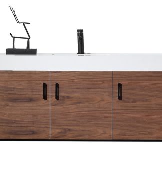 Veemon Dual Mount Vanity, Walnut, 48"