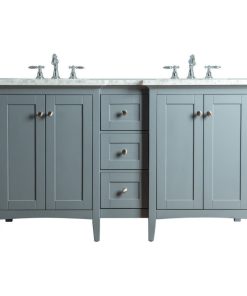 Stufurhome Tower Modern Bathroom Vanity, Gray, 60"