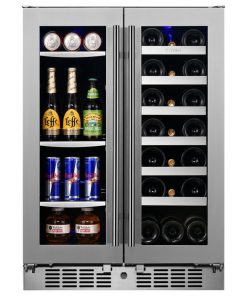 Titan Transcend 24 inch 64 Can 20 Bottle Dual Zone Beverage and Wine Cooler