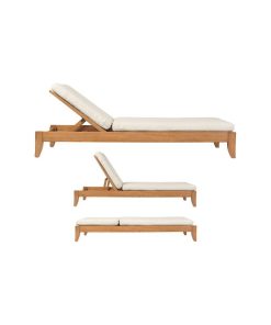 Teak Outdoor Patio Atnas Chaise Lounger, Set of 2