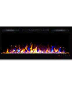 50" Crystal Recessed Touch Screen Multi-Color Wall Mounted Electric Fireplace