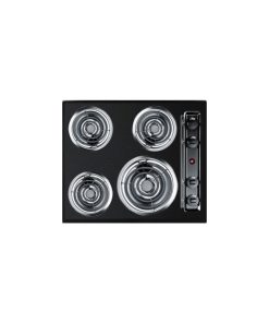 24"W 220V Electric Cooktop, Black Porcelain Finish TEL03