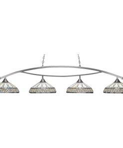Toltec Lighting 874-BN-948 Bow - Four Light Billiard