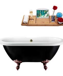 59" Streamline N1120ORB-BNK Clawfoot Tub and Tray With External Drain