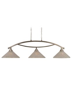 Toltec Lighting Bow 3-Light Billiard Light, Frosted Crystal, Brushed Nickel