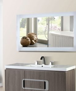 48 in. Rectangular LED Bordered Illuminated Mirror with Bluetooth Speakers