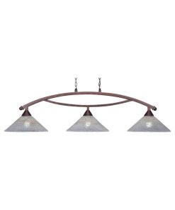 Toltec Lighting 873-BRZ-714 Bow - Three Light Billiard