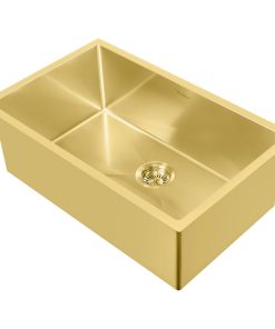 Whitehaus Noah Plus Kitchen Sink With Brass Finish WHNPL2918-B