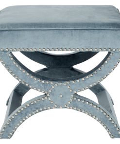Stella Ottoman Silver Nail Heads Wedgewood Blue